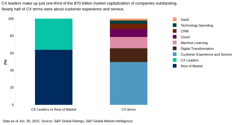 Sector composition chart of digital CX leaders across industries.